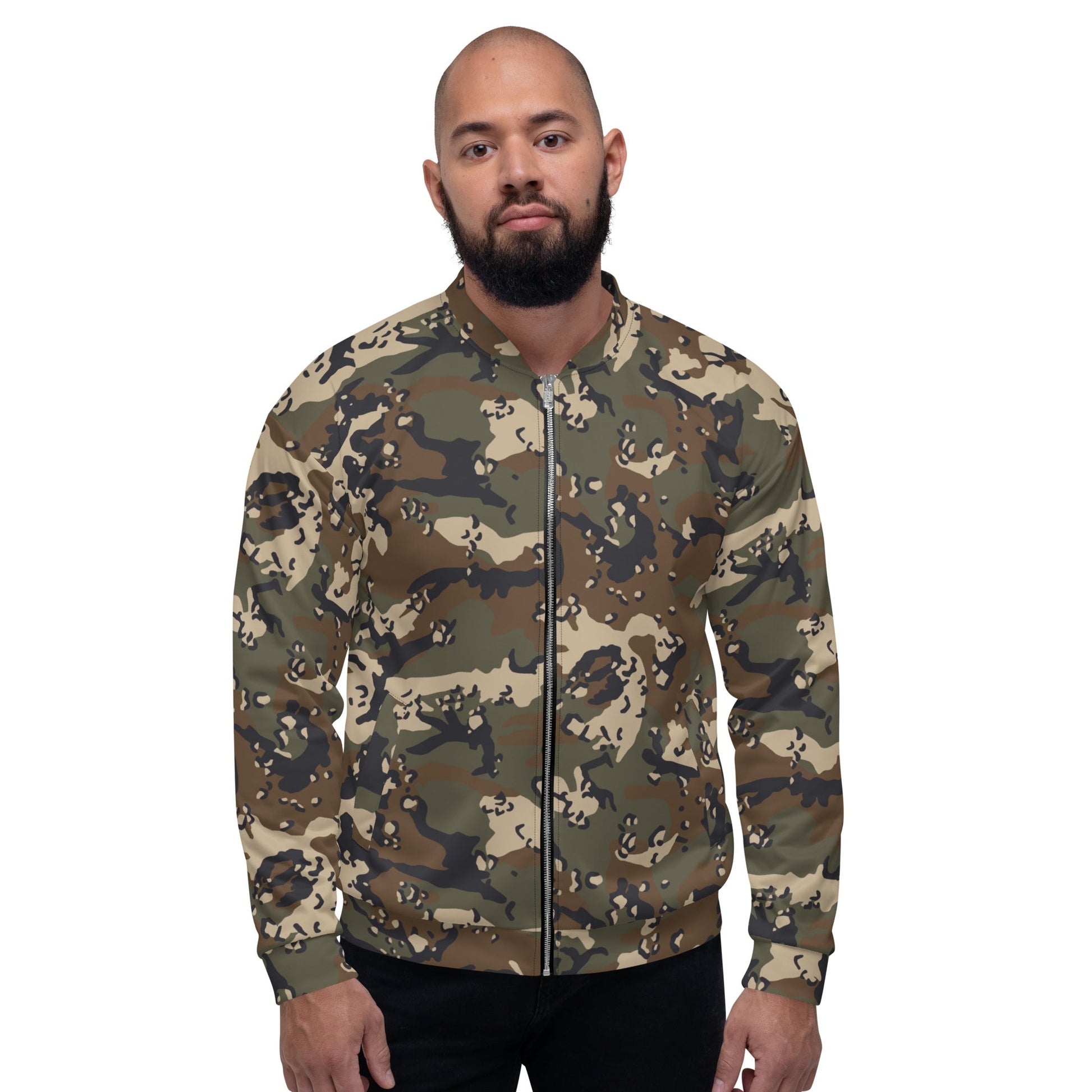 Chocolate Chip Woodland CAMO Unisex Bomber Jacket