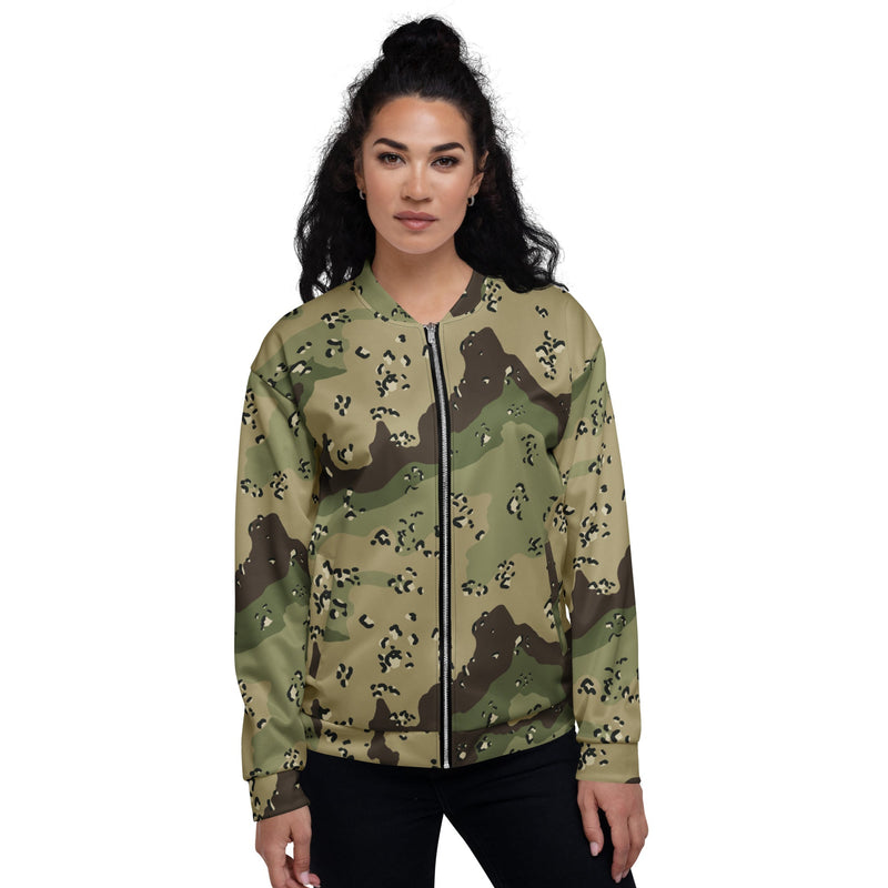 Chocolate Chip Woodland CAMO Unisex Bomber Jacket
