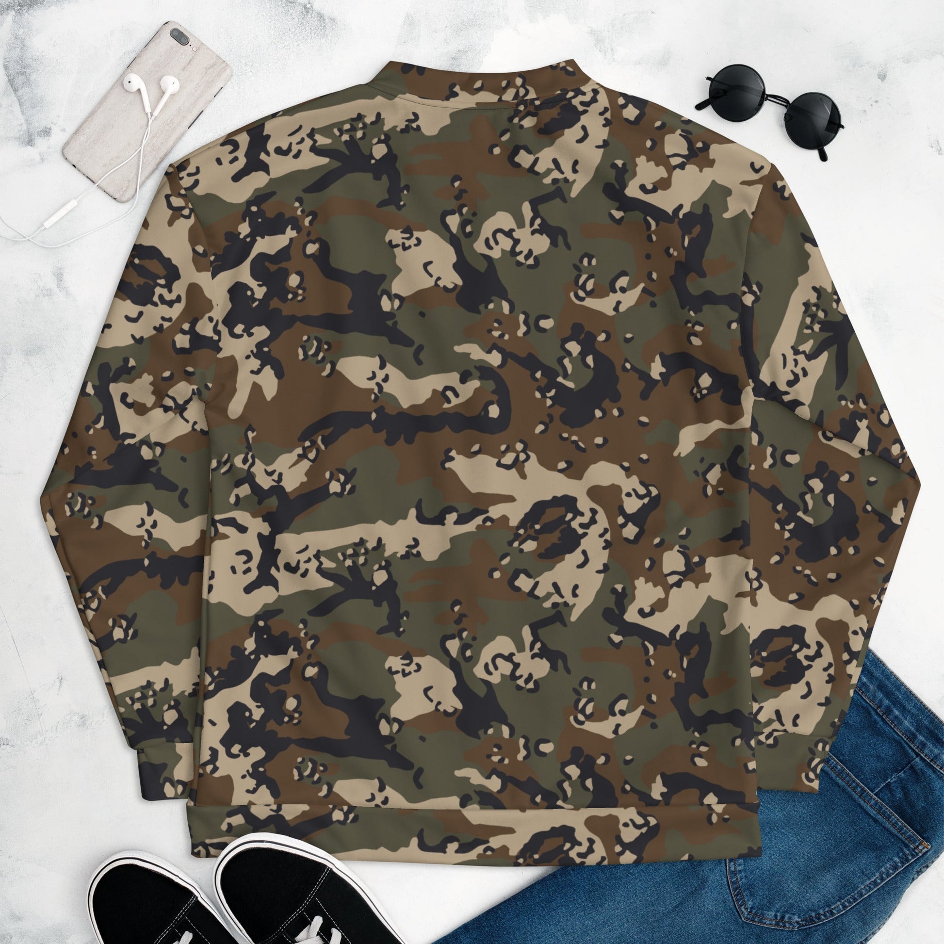 Chocolate Chip Woodland CAMO Unisex Bomber Jacket