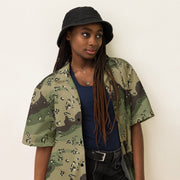 Chocolate Chip Woodland CAMO Unisex Short-Sleeve Button Shirt - Button-Up