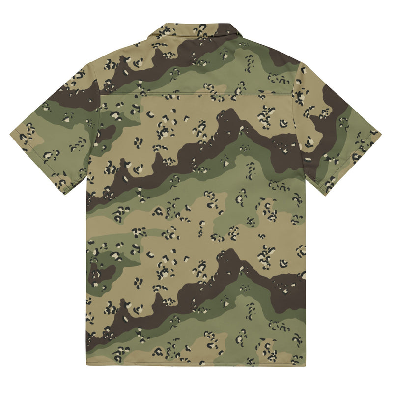 Chocolate Chip Woodland CAMO Unisex Short-Sleeve Button Shirt - Button-Up