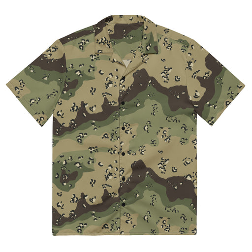 Chocolate Chip Woodland CAMO Unisex Short-Sleeve Button Shirt - Button-Up