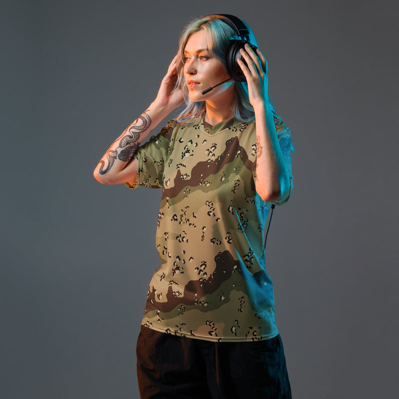 Chocolate Chip Woodland CAMO Unisex Sports Jersey