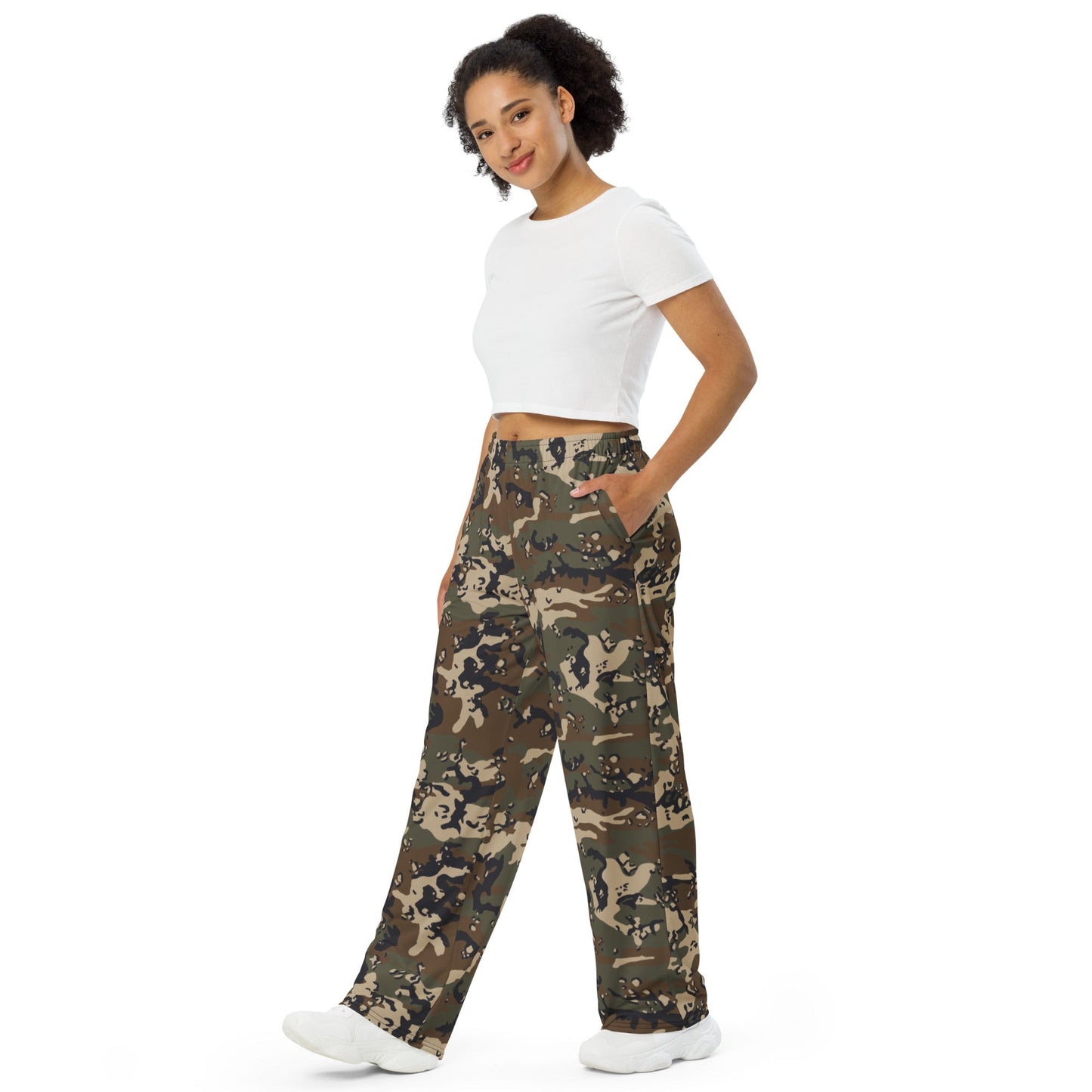 Chocolate Chip Woodland CAMO Unisex Wide-Leg Leisure Pants