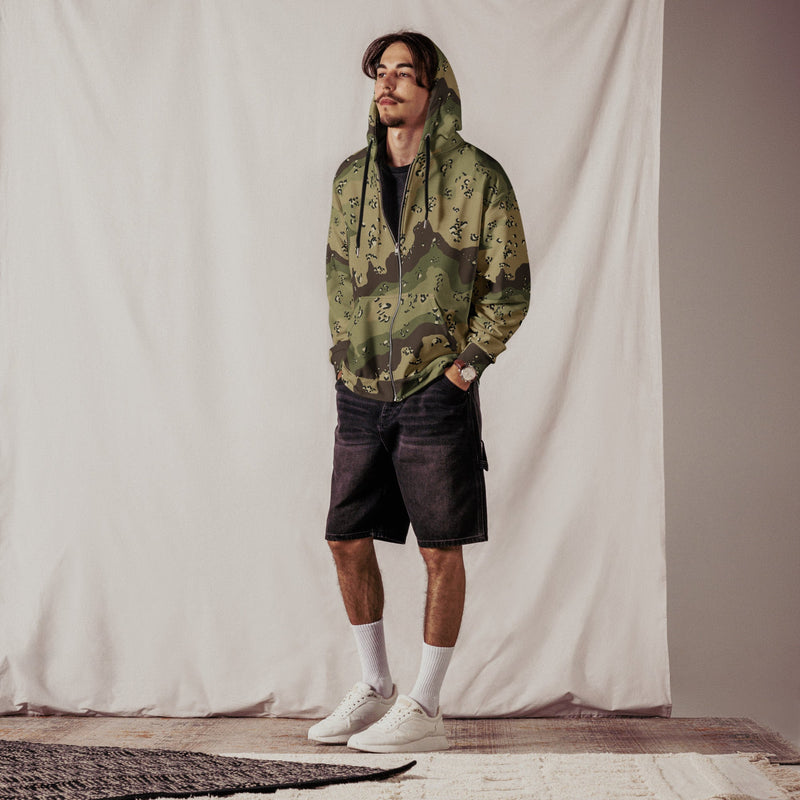 Chocolate Chip Woodland CAMO Unisex Zip Hoodie