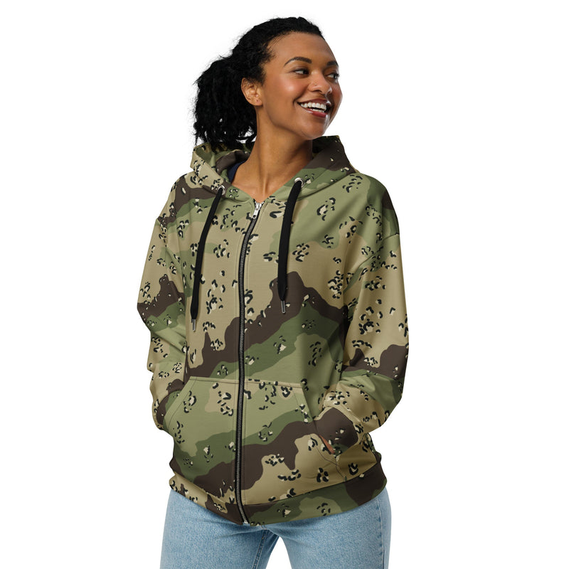 Chocolate Chip Woodland CAMO Unisex Zip Hoodie