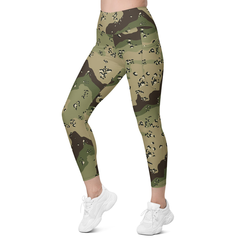 Chocolate Chip Woodland CAMO Womens Leggings with Pockets - Women