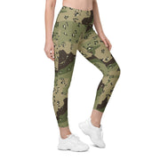 Chocolate Chip Woodland CAMO Womens Leggings with Pockets - 2XS - Women