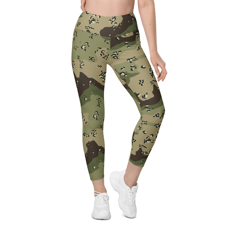 Chocolate Chip Woodland CAMO Womens Leggings with Pockets - Women