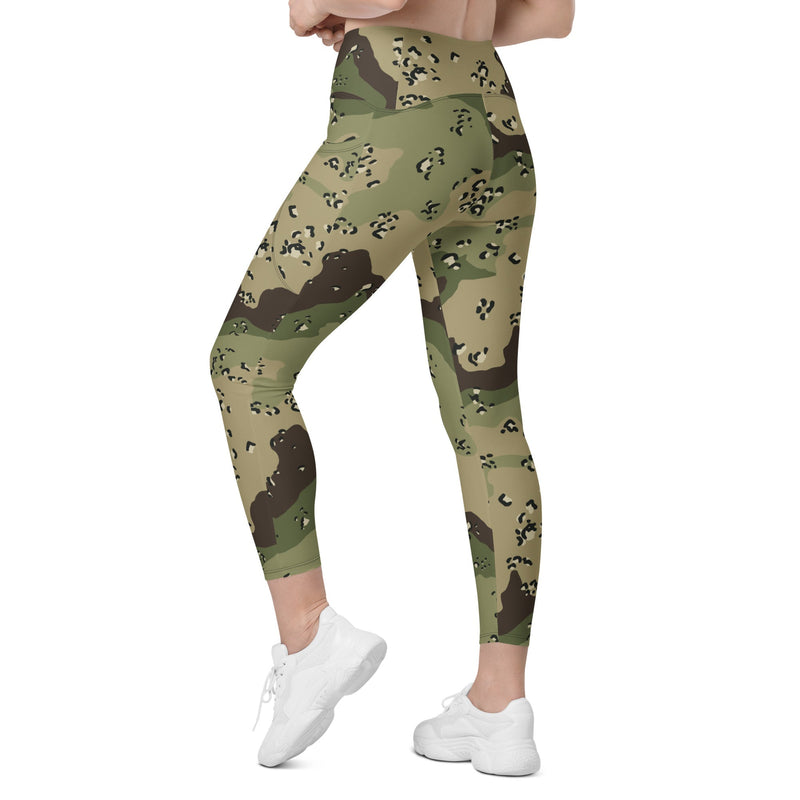 Chocolate Chip Woodland CAMO Womens Leggings with Pockets - Women