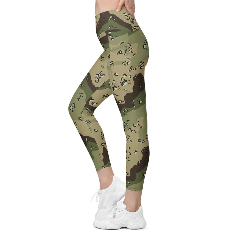 Chocolate Chip Woodland CAMO Womens Leggings with Pockets - Women