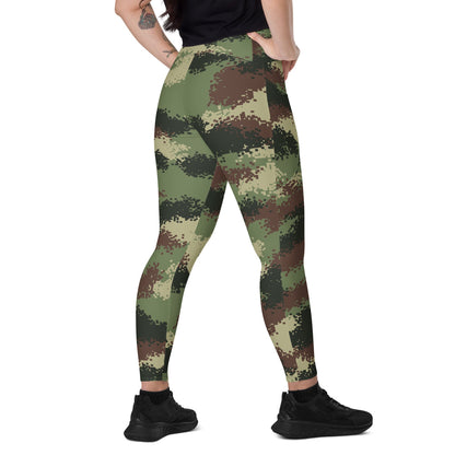 Colombian Camflado Pixelado Digital CAMO Leggings with pockets - 2XS - Womens With Pockets