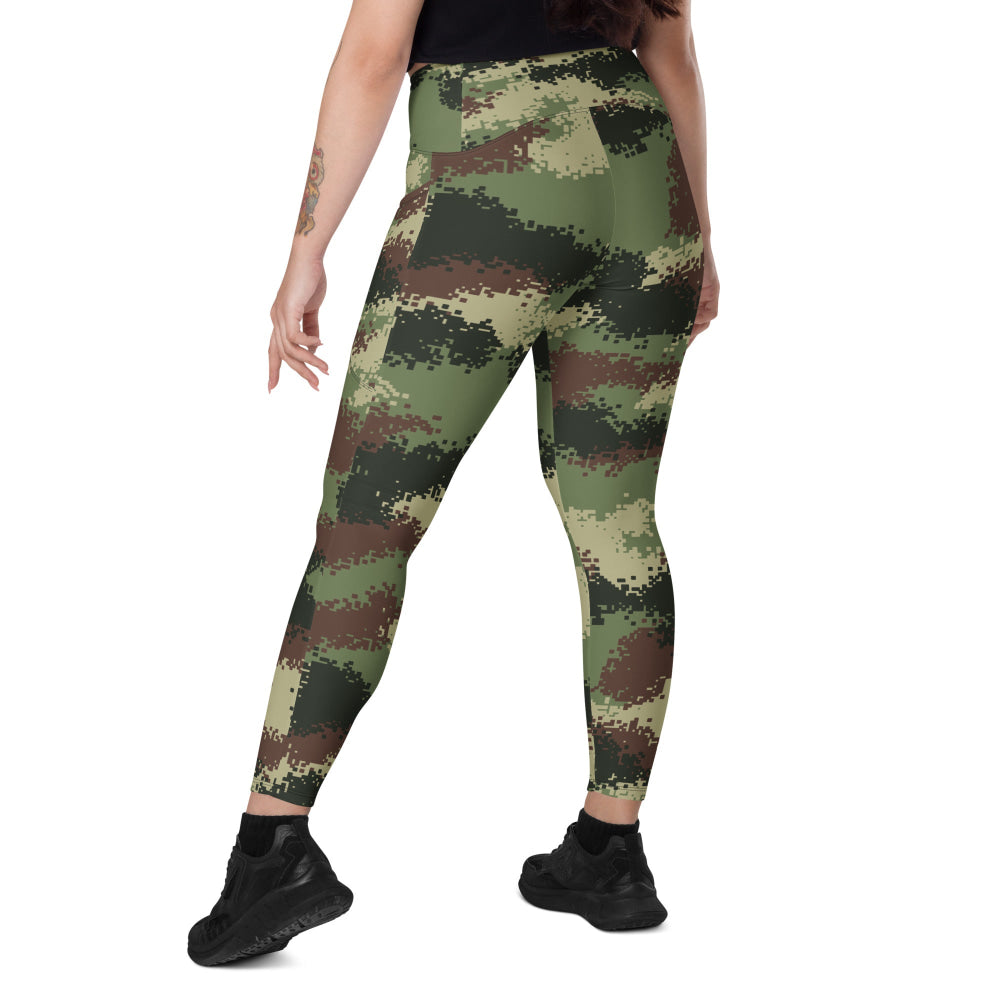 Colombian Camflado Pixelado Digital CAMO Leggings with pockets - Womens With Pockets