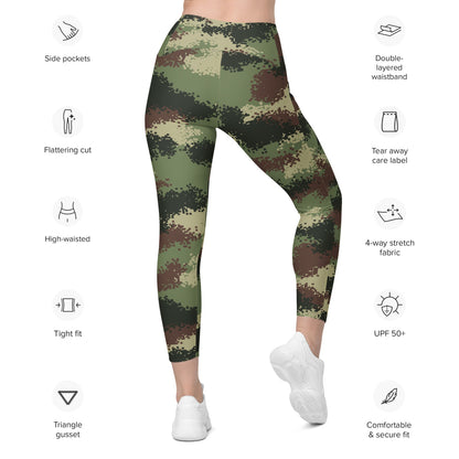 Colombian Camflado Pixelado Digital CAMO Leggings with pockets - Womens With Pockets