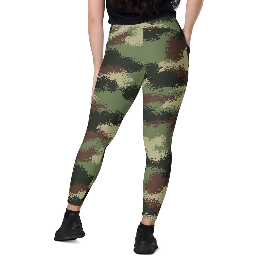 Colombian Camflado Pixelado Digital CAMO Leggings with pockets - Womens With Pockets