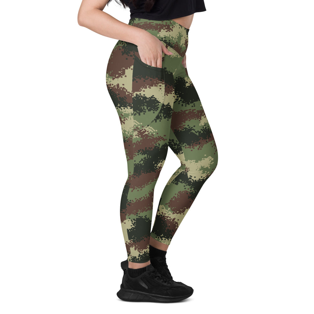 Colombian Camflado Pixelado Digital CAMO Leggings with pockets - Womens With Pockets