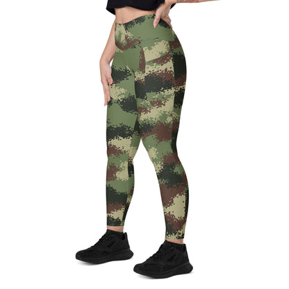 Colombian Camflado Pixelado Digital CAMO Leggings with pockets - Womens With Pockets