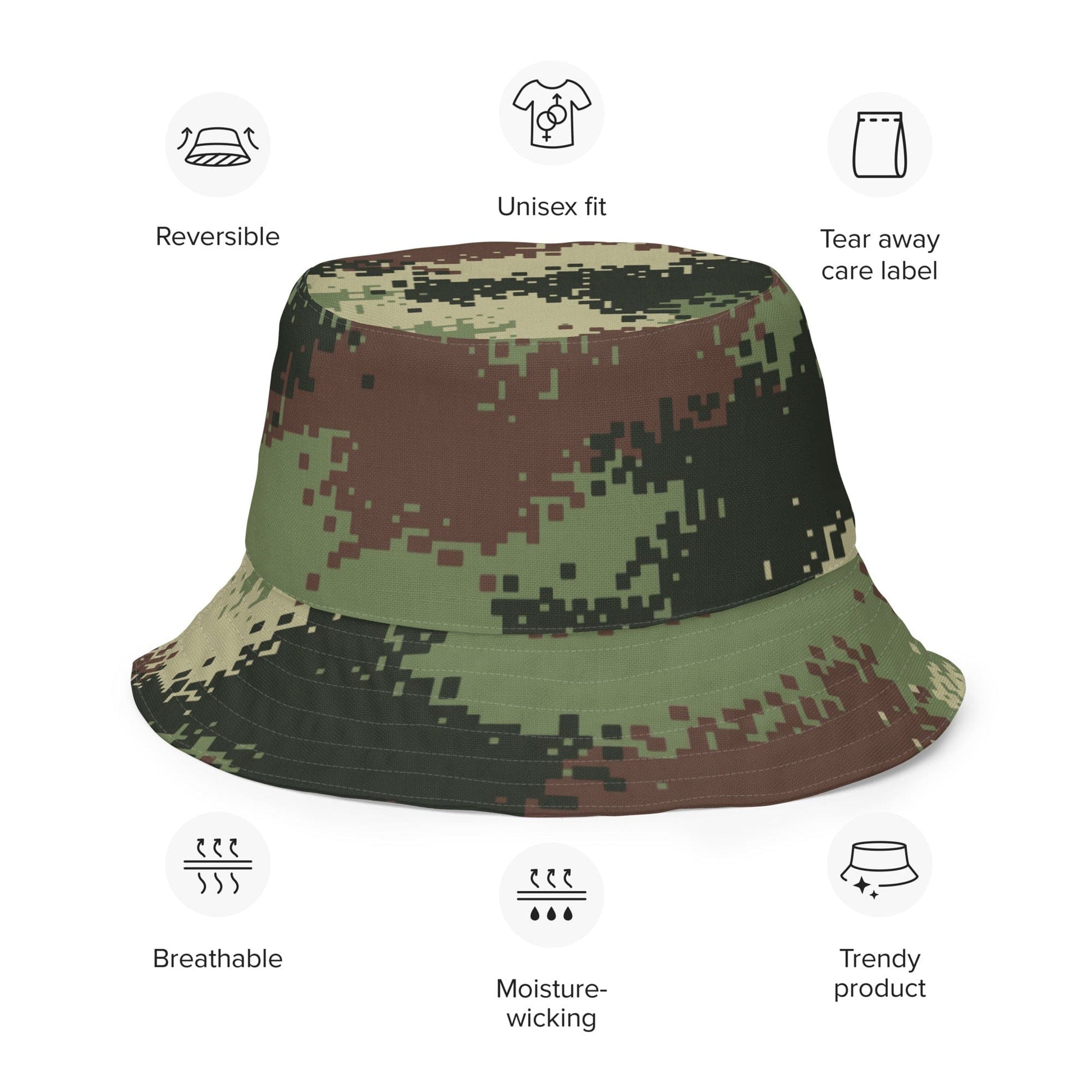 Colombian Camflado Pixelado Digital CAMO Reversible bucket hat - Bucket Hat