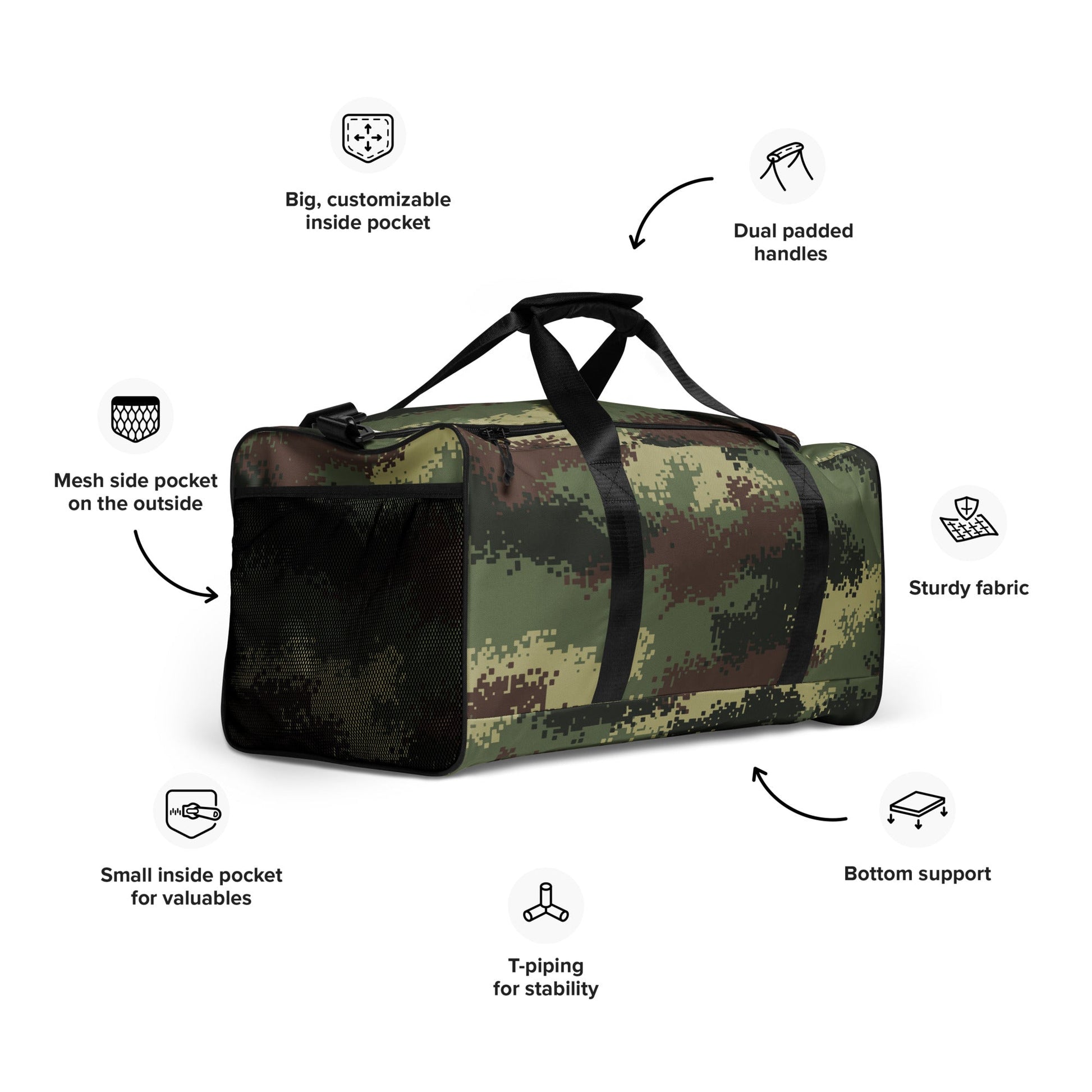 Colombian Digital Camflado Pixelado CAMO Duffle bag - Bags
