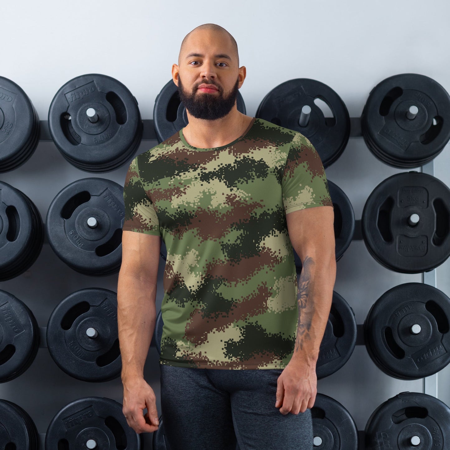 Colombian Digital Camflado Pixelado CAMO Mens Athletic T-shirt - XS - T-Shirts