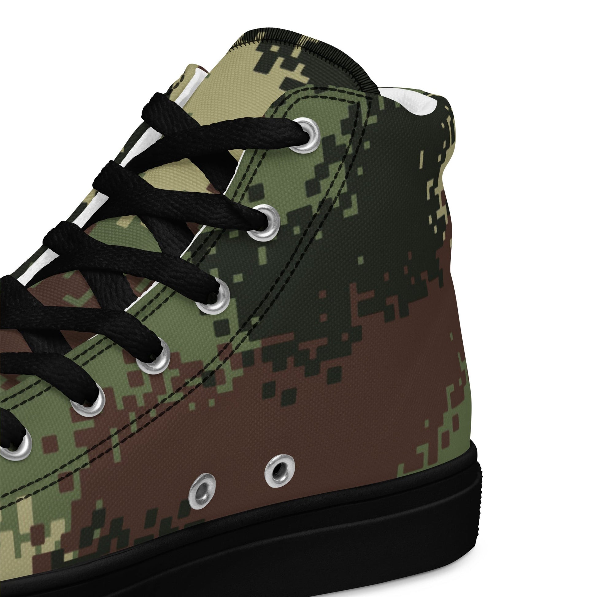 Colombian Digital Camflado Pixelado CAMO Mens high top canvas shoes - High Top Canvas Shoes