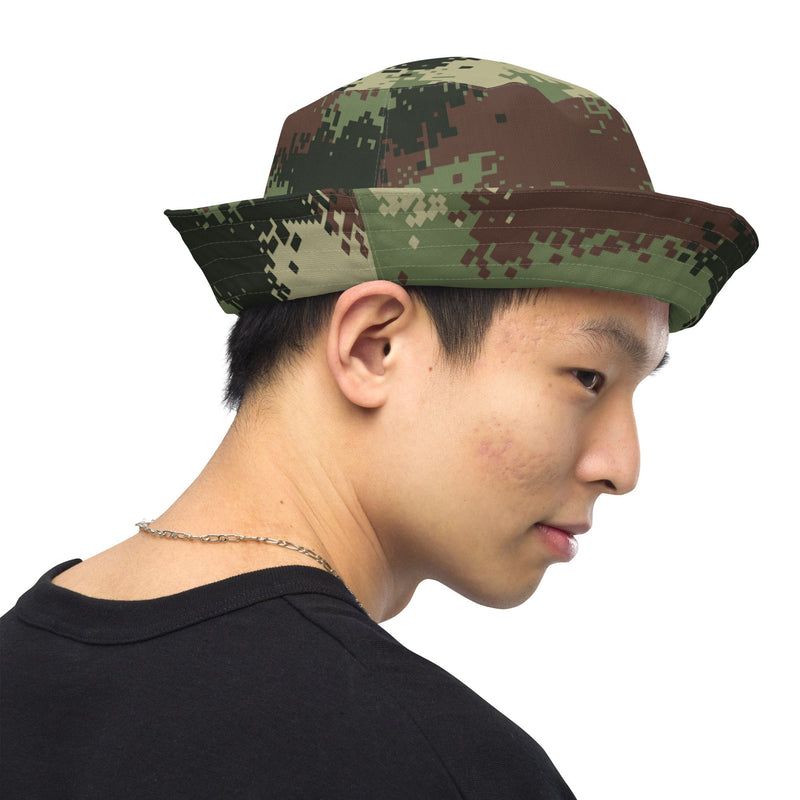 Digital Pixelado Jungle CAMO Reversible Bucket Hat - Head