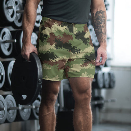 Digital Pixelado Jungle CAMO Unisex Athletic Long Shorts - 2XS