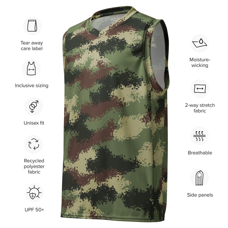 Digital Pixelado Jungle CAMO Unisex Basketball Jersey