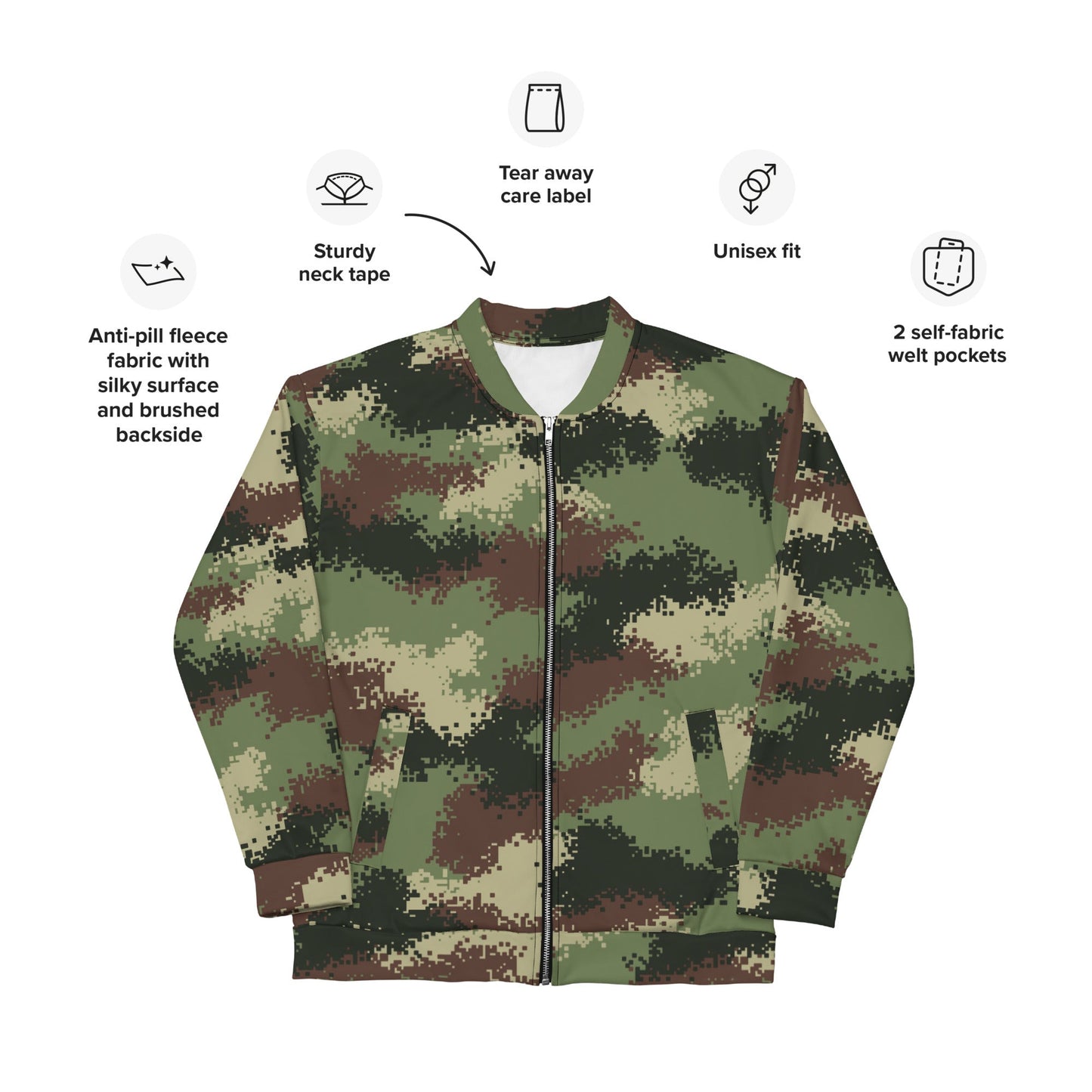 Colombian Digital Camflado Pixelado CAMO Unisex Bomber Jacket - Jackets