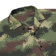 Digital Pixelado Jungle CAMO Unisex Short-Sleeve Button Shirt - Button-Up