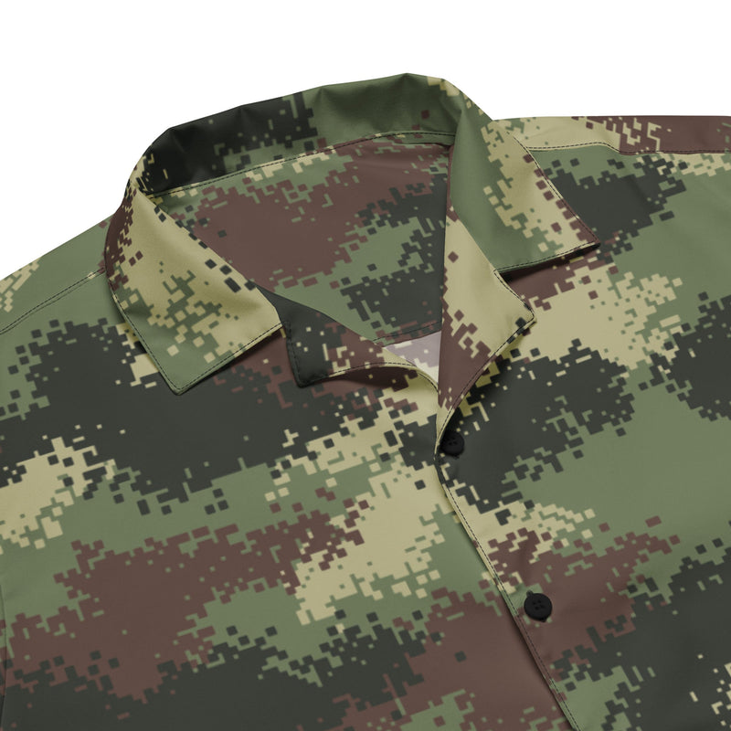 Digital Pixelado Jungle CAMO Unisex Short-Sleeve Button Shirt - Button-Up