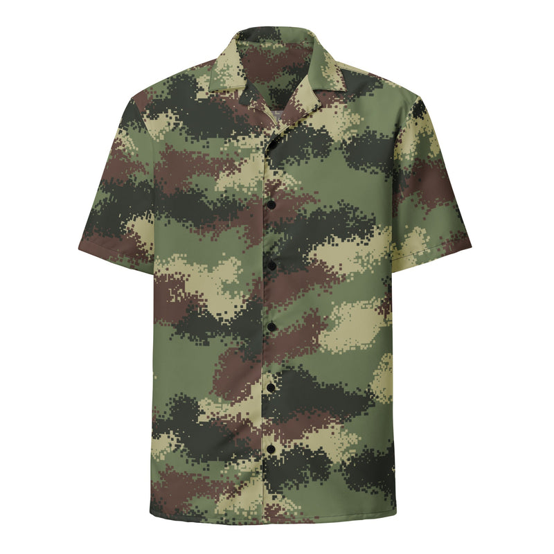 Digital Pixelado Jungle CAMO Unisex Short-Sleeve Button Shirt - Button-Up