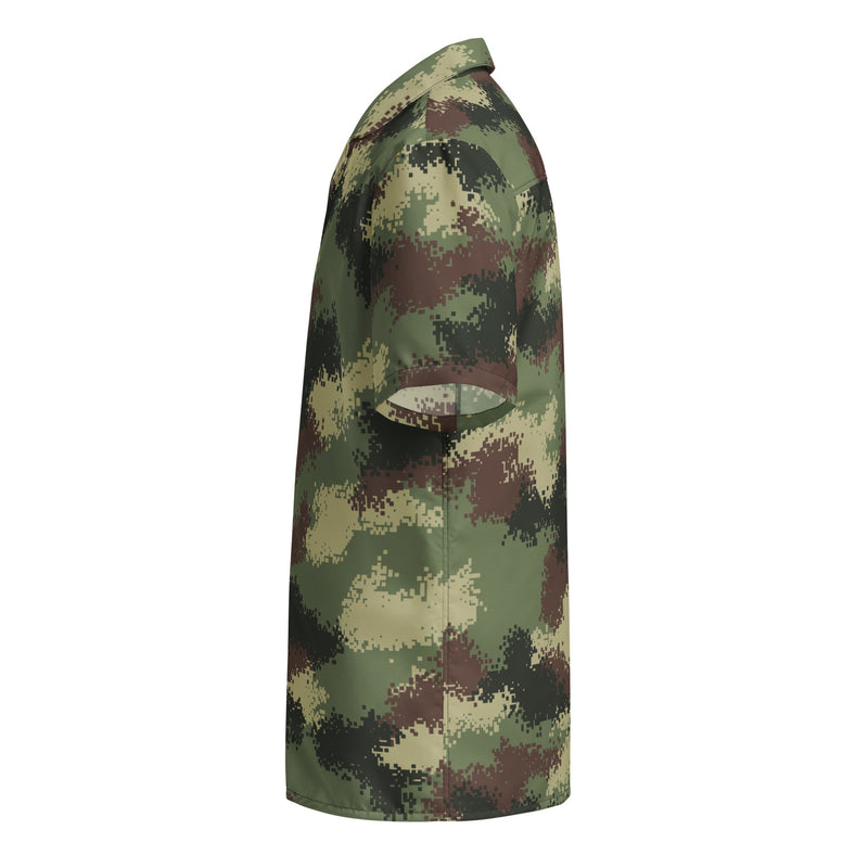 Digital Pixelado Jungle CAMO Unisex Short-Sleeve Button Shirt - Button-Up