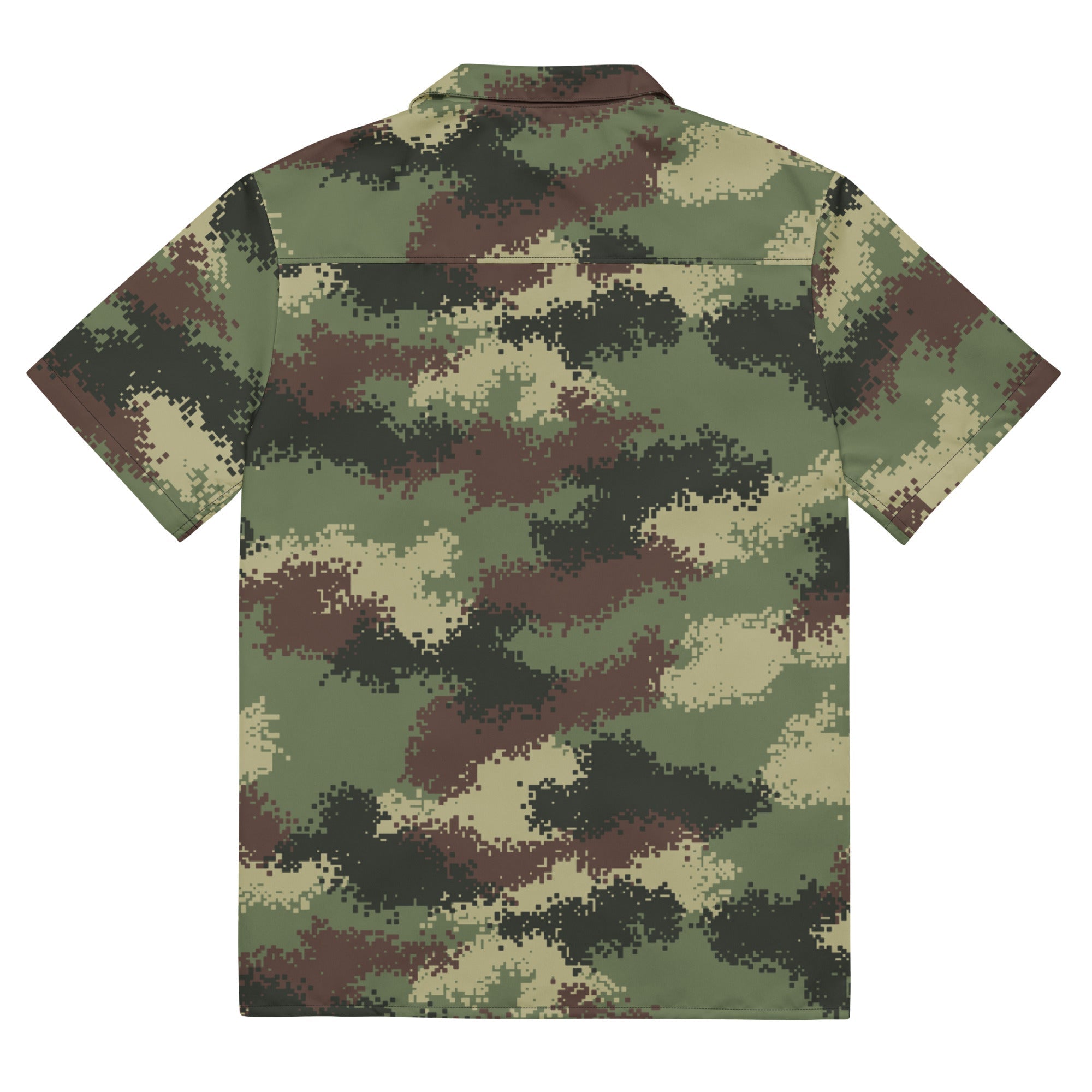 CAMO HQ - Digital Pixelado Jungle CAMO Unisex Short-Sleeve Button