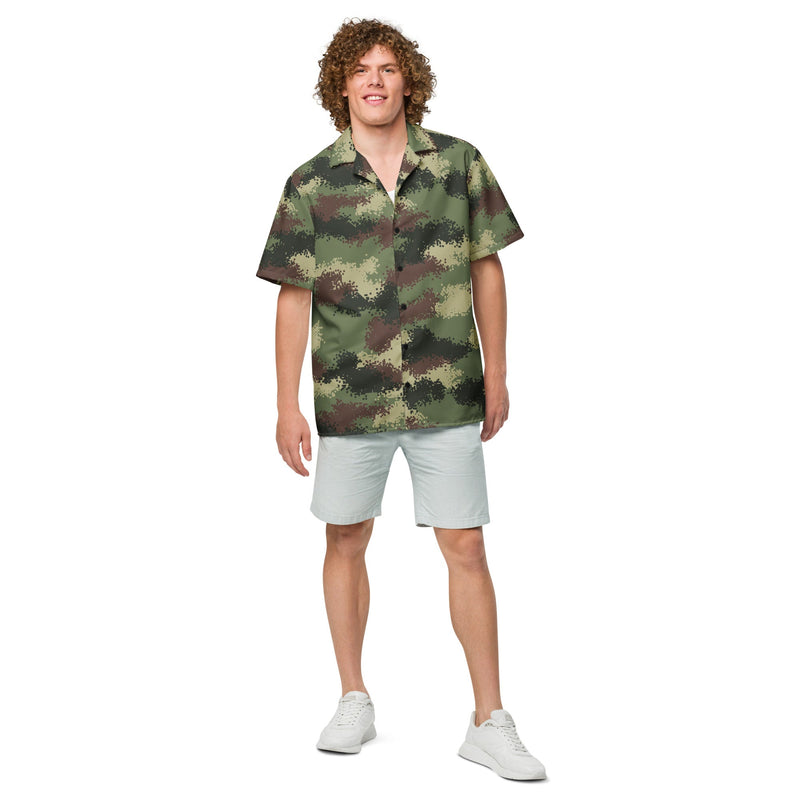 Digital Pixelado Jungle CAMO Unisex Short-Sleeve Button Shirt - Button-Up