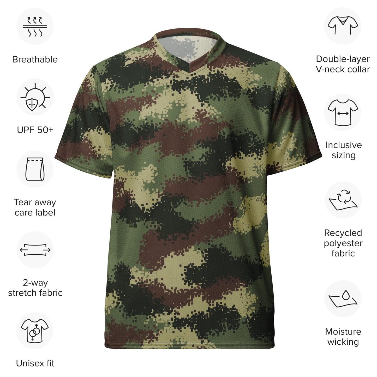 Colombian Digital Camflado Pixelado CAMO Unisex Sports Jersey