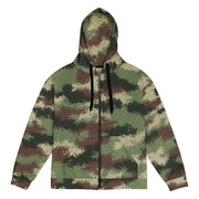 Digital Pixelado Jungle CAMO Unisex Zip Hoodie - 2XS
