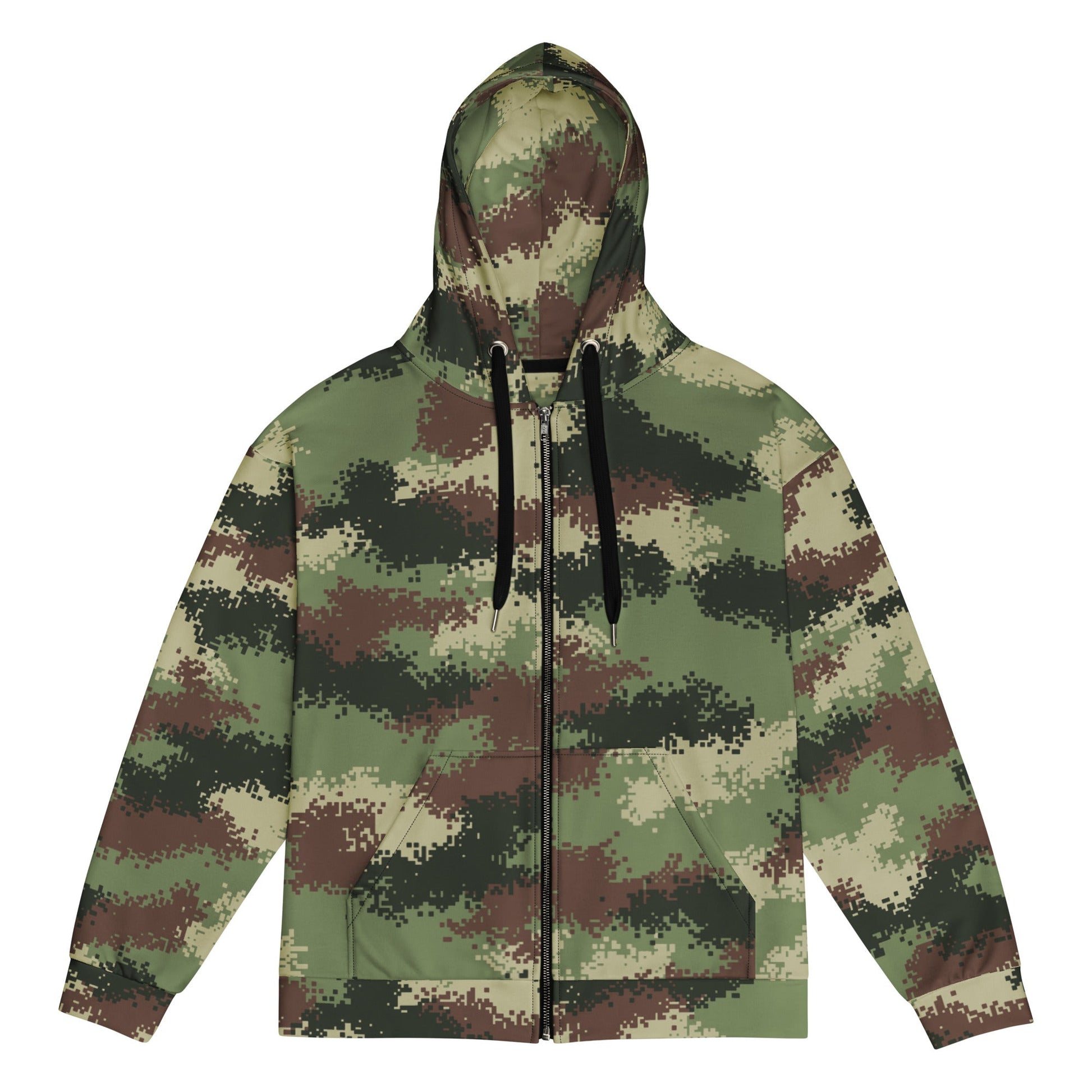 Colombian Digital Camflado Pixelado CAMO Unisex Zip Hoodie - 2XS