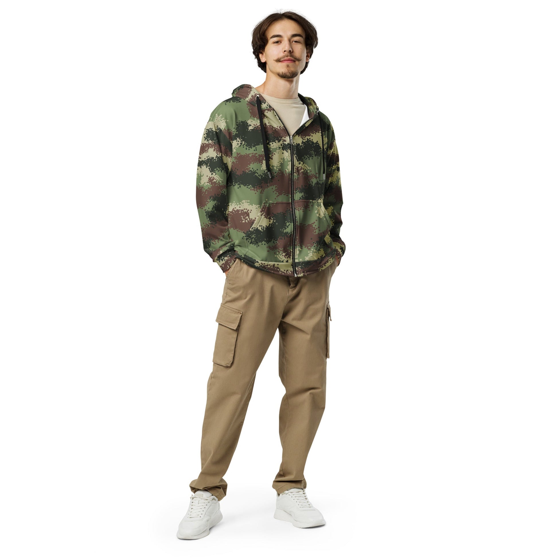 Colombian Digital Camflado Pixelado CAMO Unisex Zip Hoodie