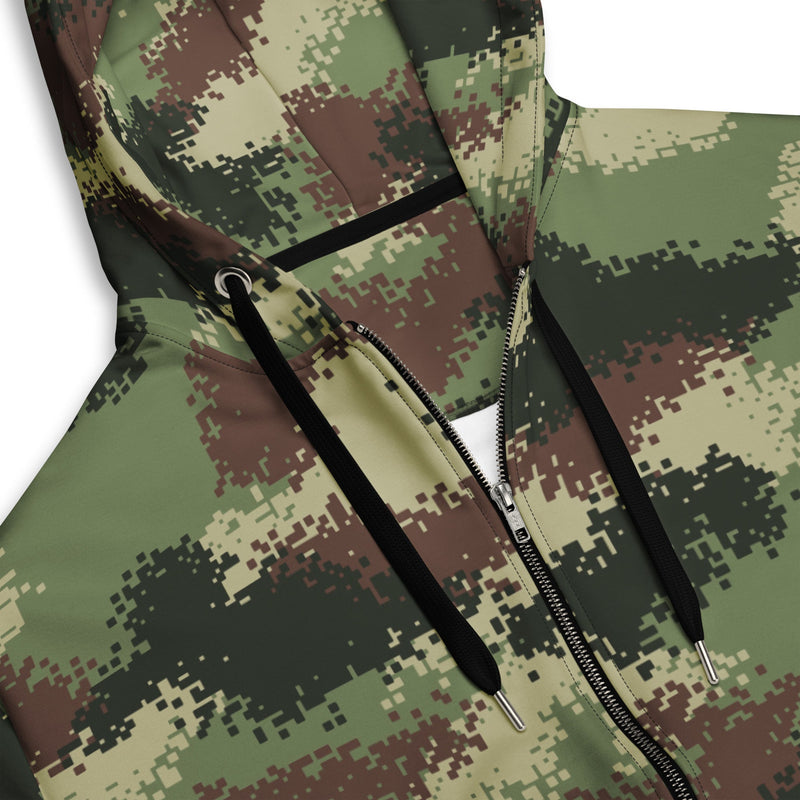Digital Pixelado Jungle CAMO Unisex Zip Hoodie