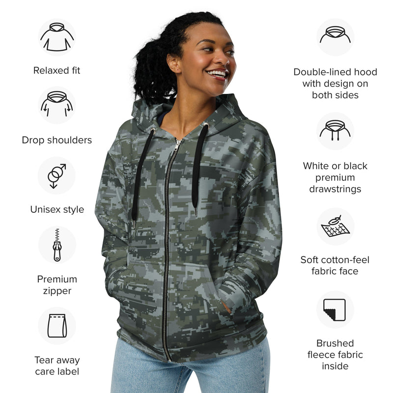 COMPAT Urban CAMO Unisex Zip Hoodie