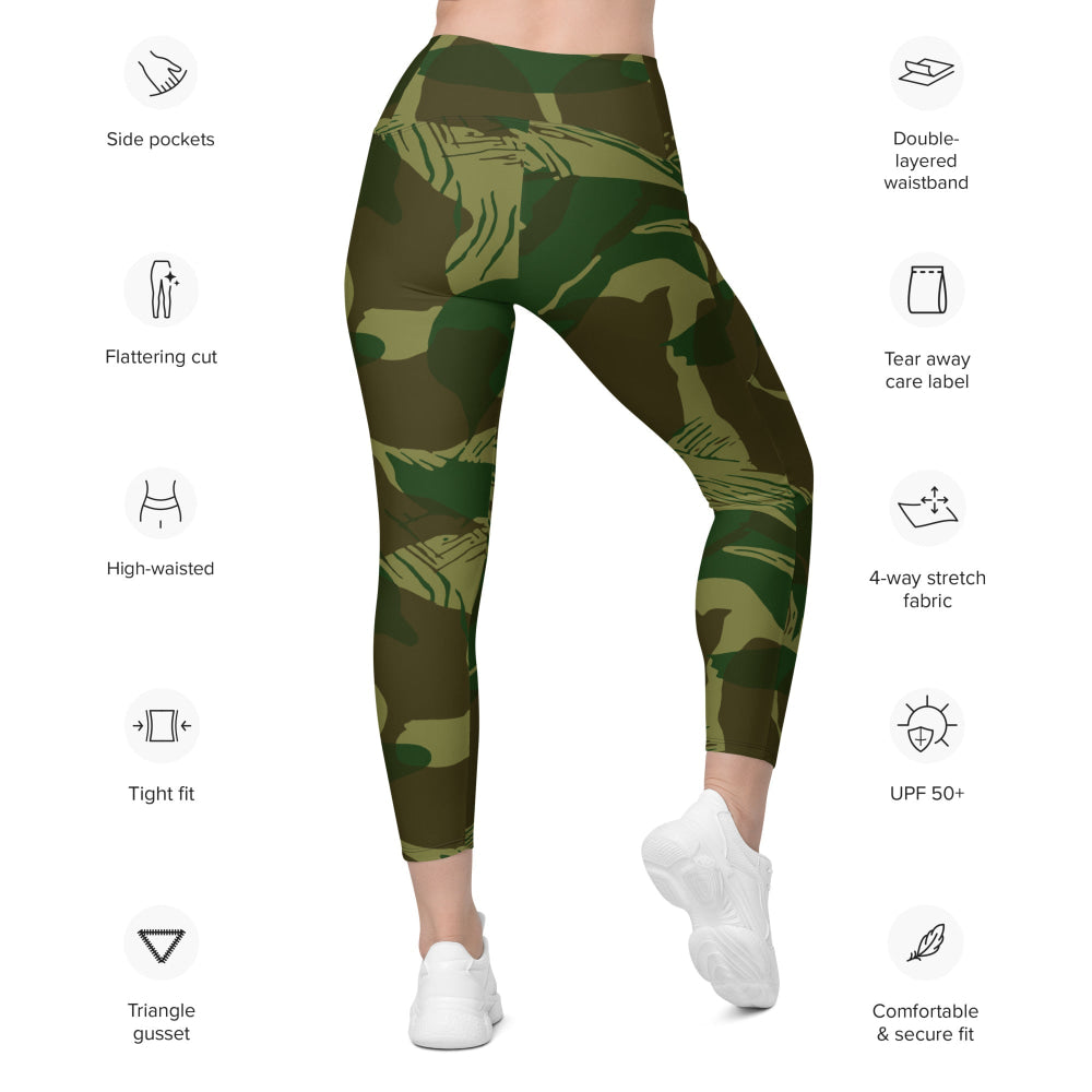 Congo Brushstroke CAMO Leggings with pockets - Womens With Pockets