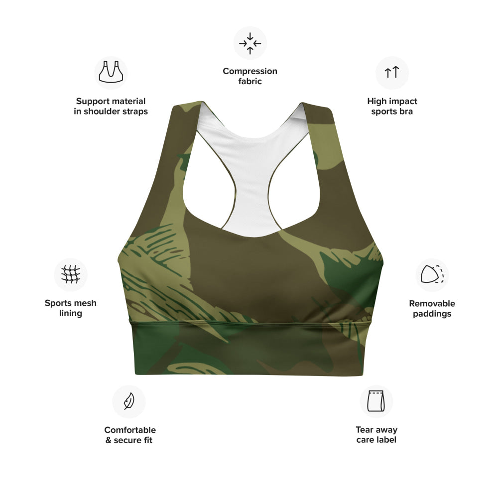 Congo Brushstroke CAMO Longline sports bra - Womens Sports Bra