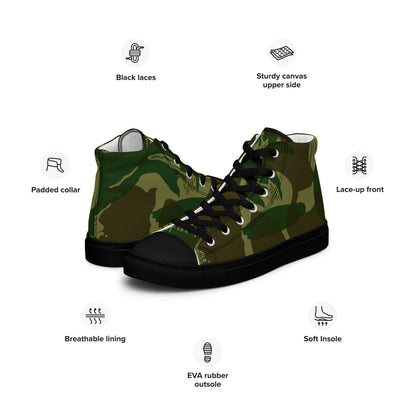 Congo Brushstroke CAMO Men’s high top canvas shoes - Mens High Top Canvas Shoes