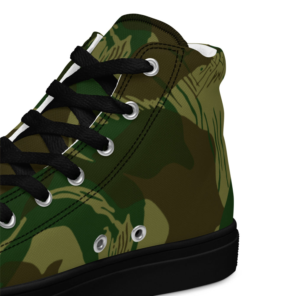 Congo Brushstroke CAMO Men’s high top canvas shoes - Mens High Top Canvas Shoes