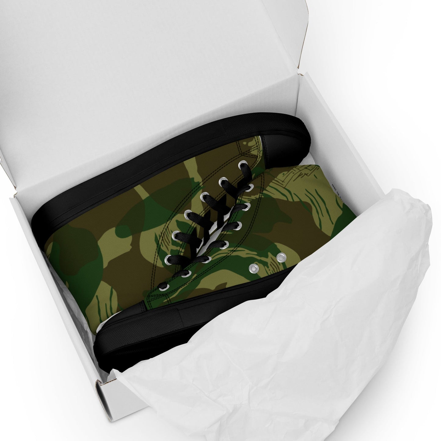 Congo Brushstroke CAMO Mens high top canvas shoes - High Top Canvas Shoes