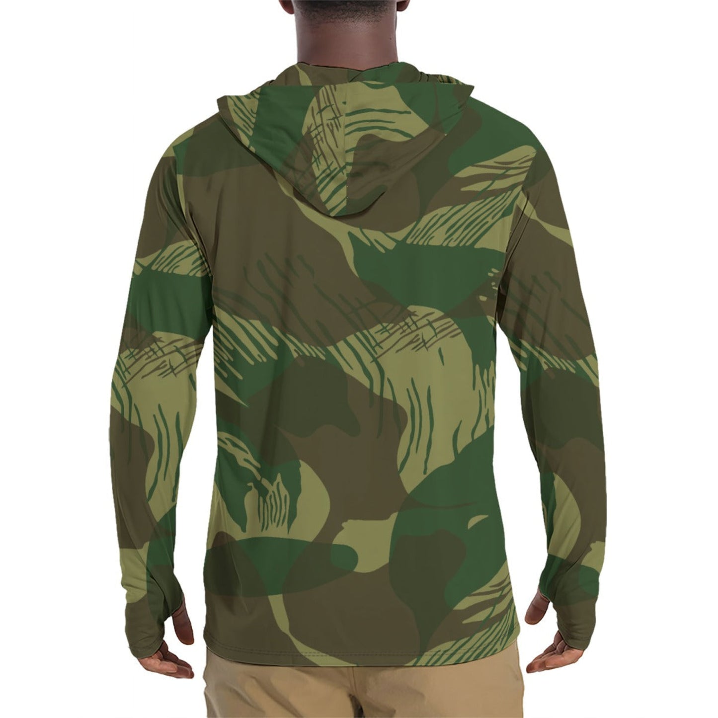 Congo Brushstroke CAMO Mens Sunscreen Sports Hoodie With Thumb Holes Hoodies