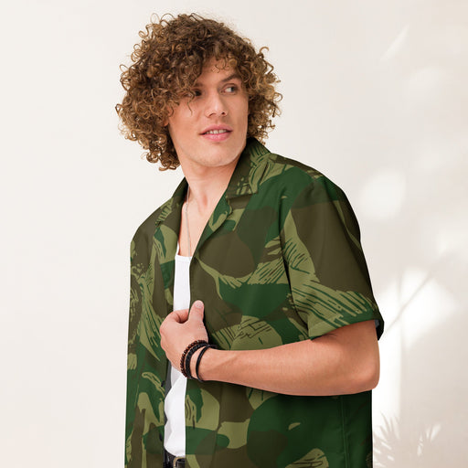 Brushstroke Congo CAMO Unisex Short-Sleeve Button Shirt - Button-Up
