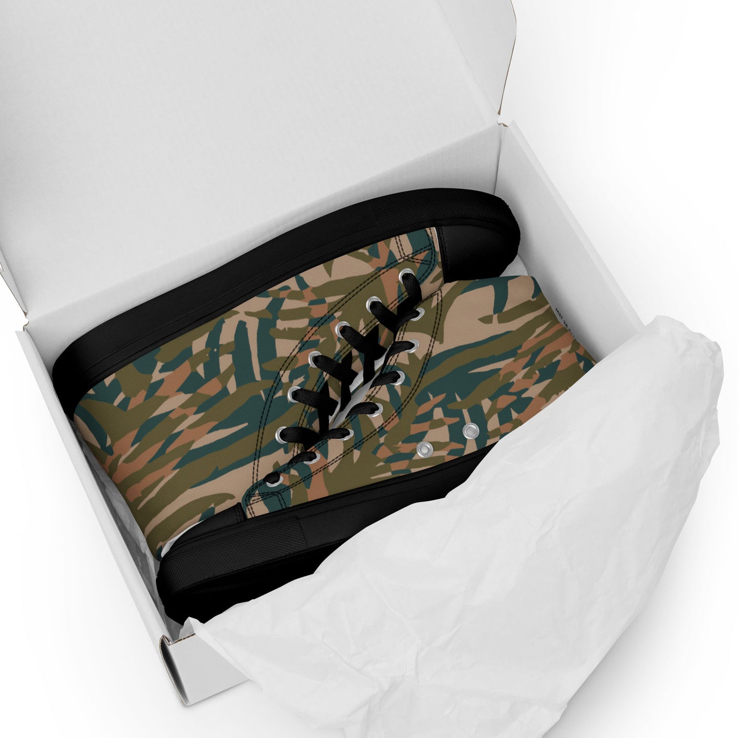Congo Grasslands CAMO Mens high top canvas shoes - High Top Canvas Shoes