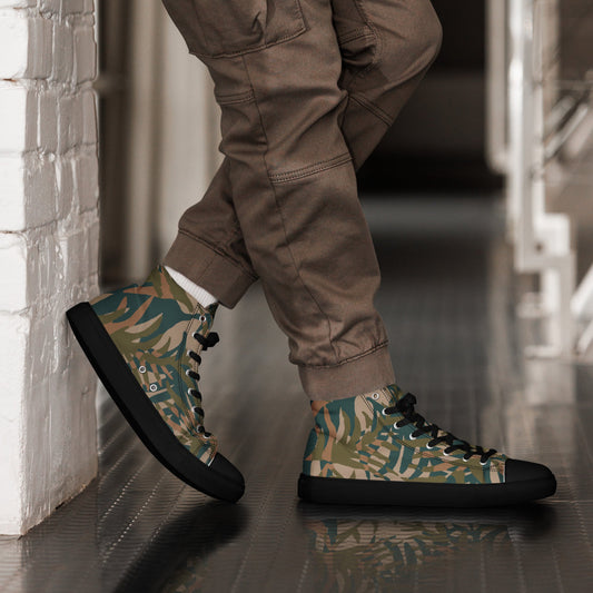 Congo Grasslands CAMO Mens high top canvas shoes - 5 - High Top Canvas Shoes